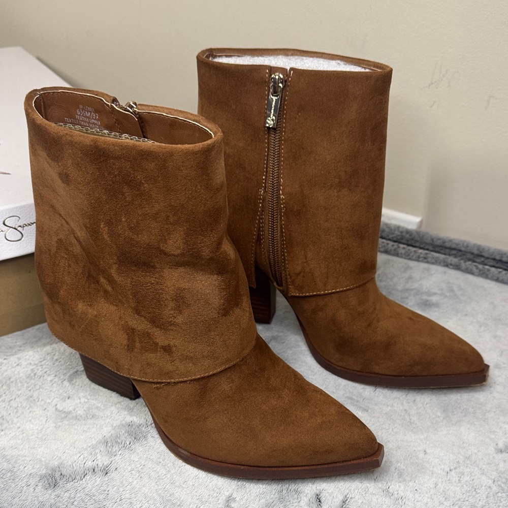 Jessica Simpson Lerra Tobacco Brown Boots - Size 6.5 - Picture 3 of 11